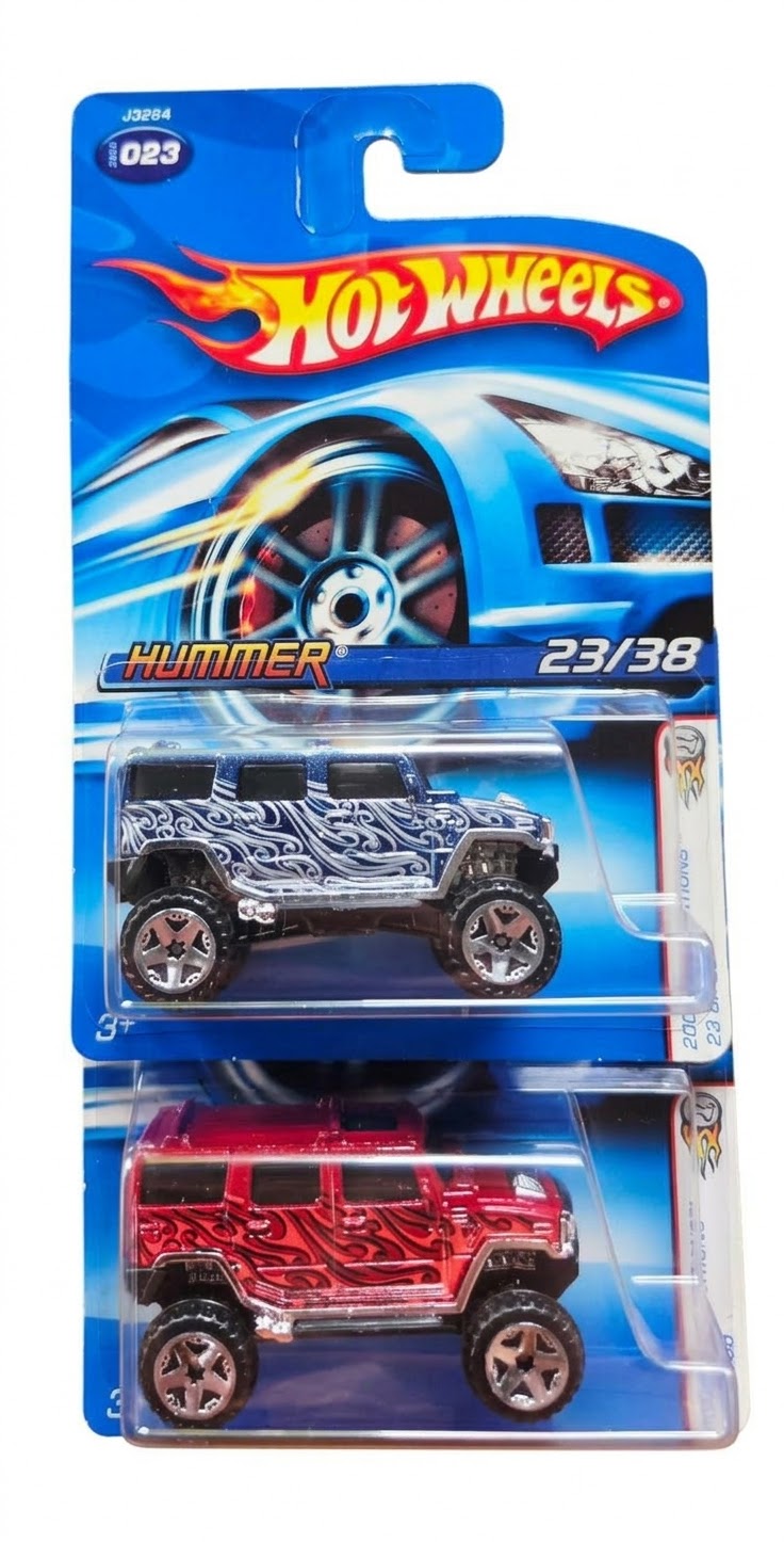 Hot Wheels First Editions Hummer H2 Lot of 2 (#023, 23/38), Damaged cards and Blisters