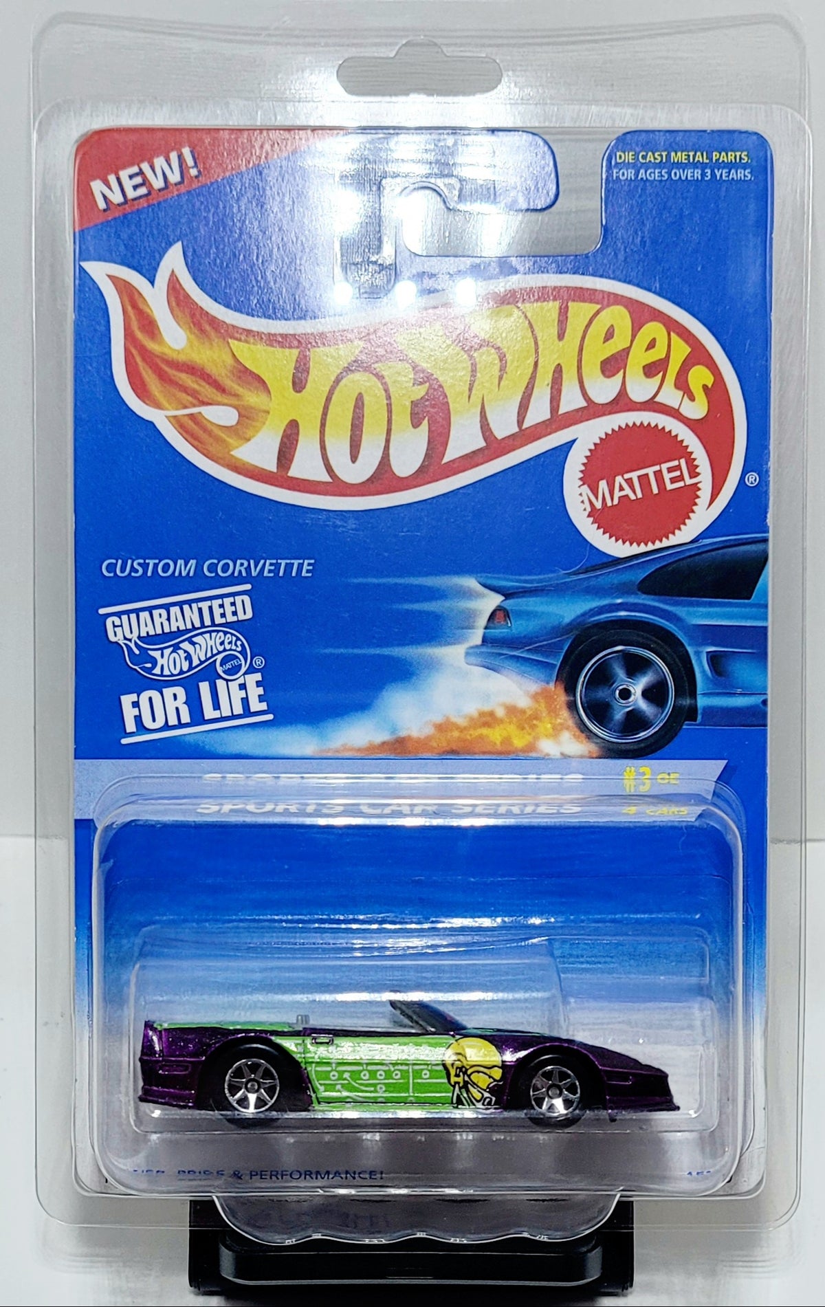 Hot Wheels Custom Corvette Sports Car Series, Football, Protector Included