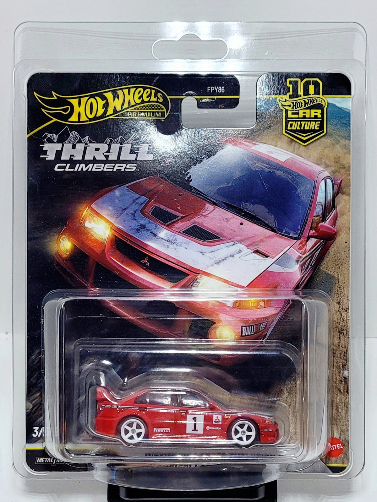 Hot Wheels, Car Culture, Thrill Climbers, Mitsubishi Lancer Evolution VI, Protector Included