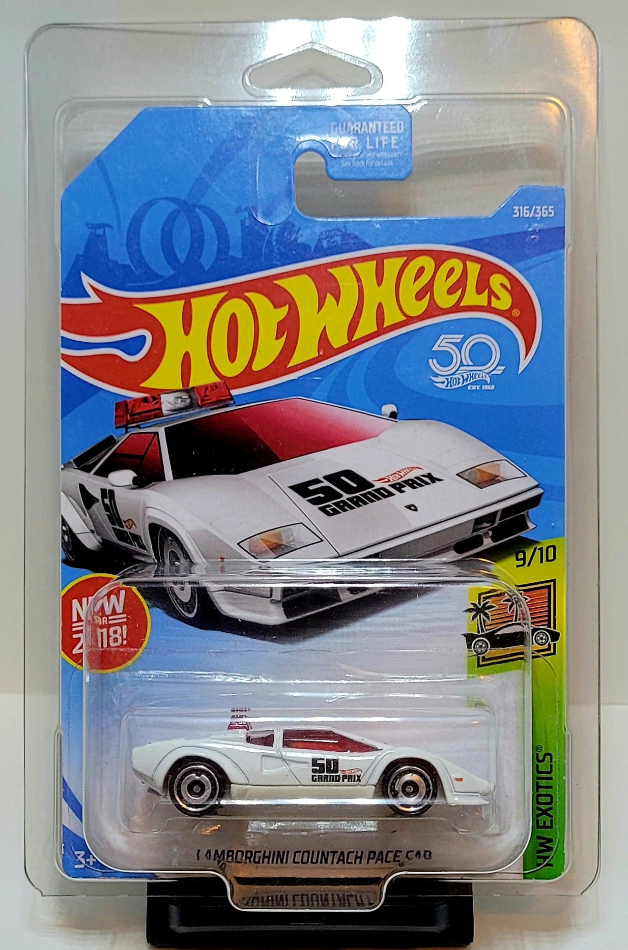 Hot Wheels Lamborghini Countach Pace Car 50th Anniversary with Protector