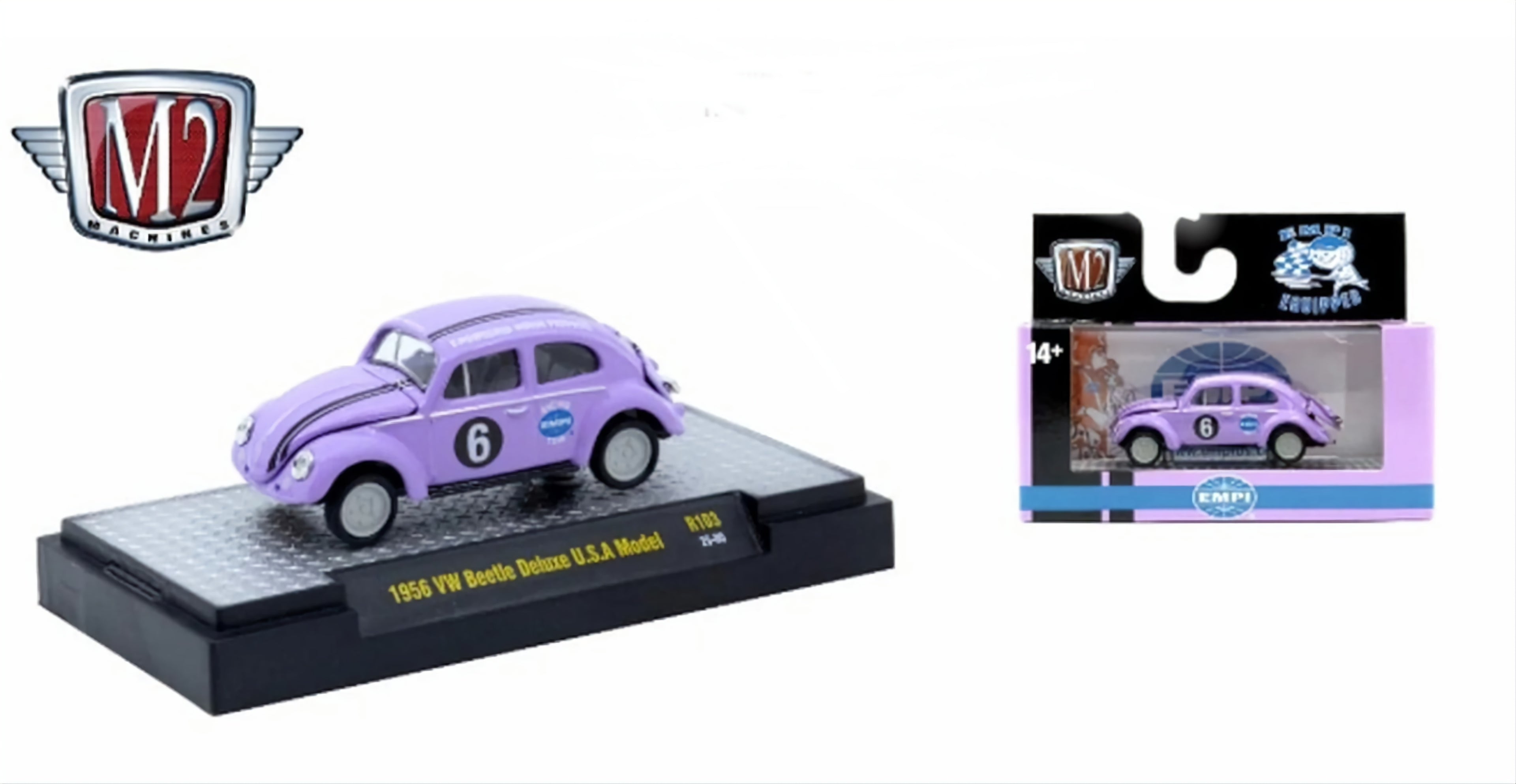 M2 Machines 1:64 scale 1956 Volkswagen Beetle Deluxe U.S.A.