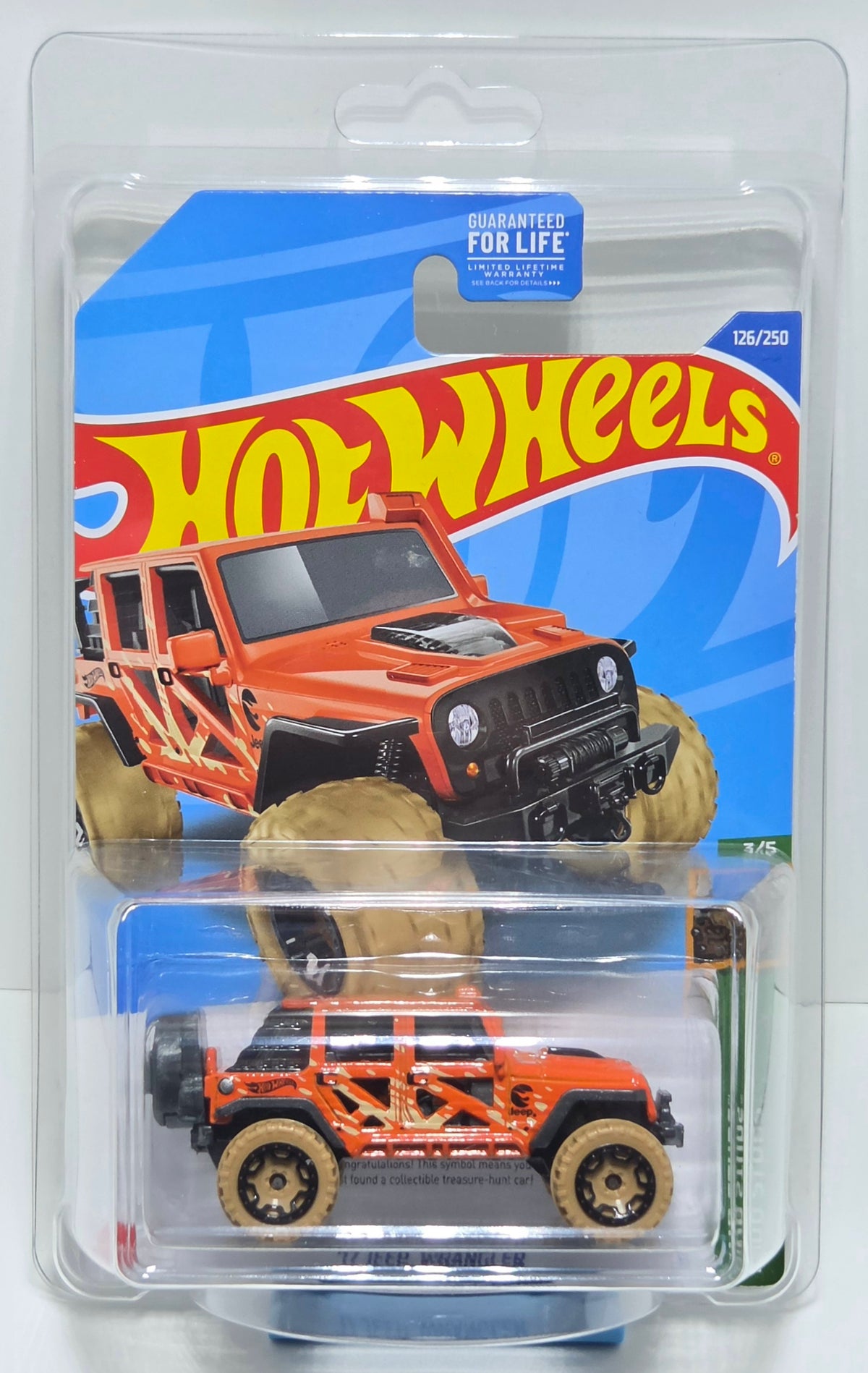 Hot Wheels '17 Jeep Wrangler Treasure Hunt, Protector included