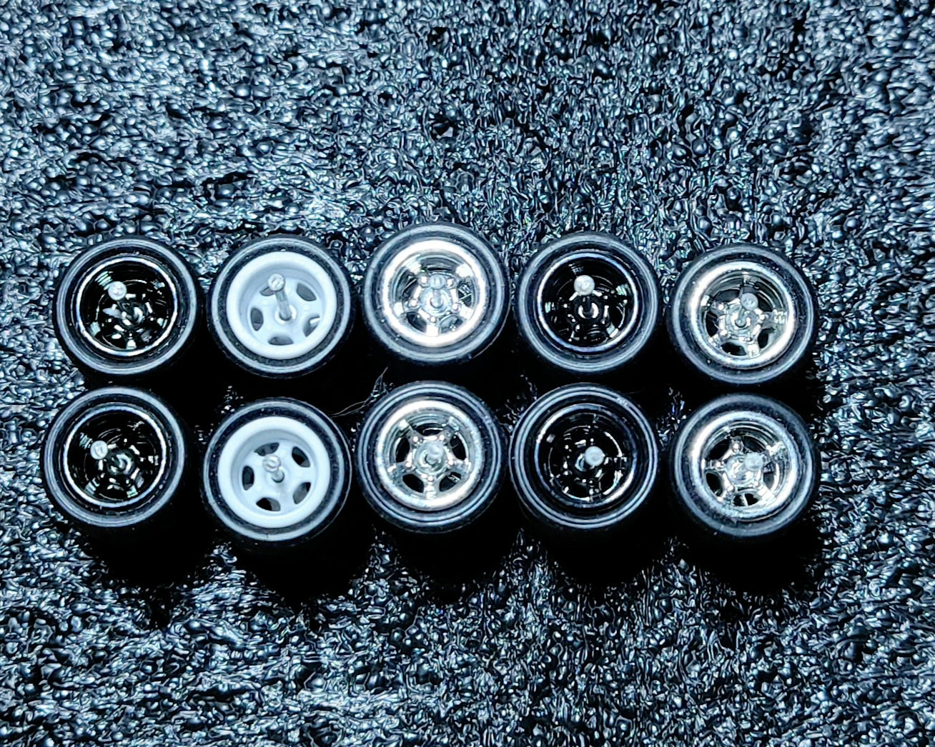 1:64 Wheels, 5 sets, Muscle car Style, Mix Colors